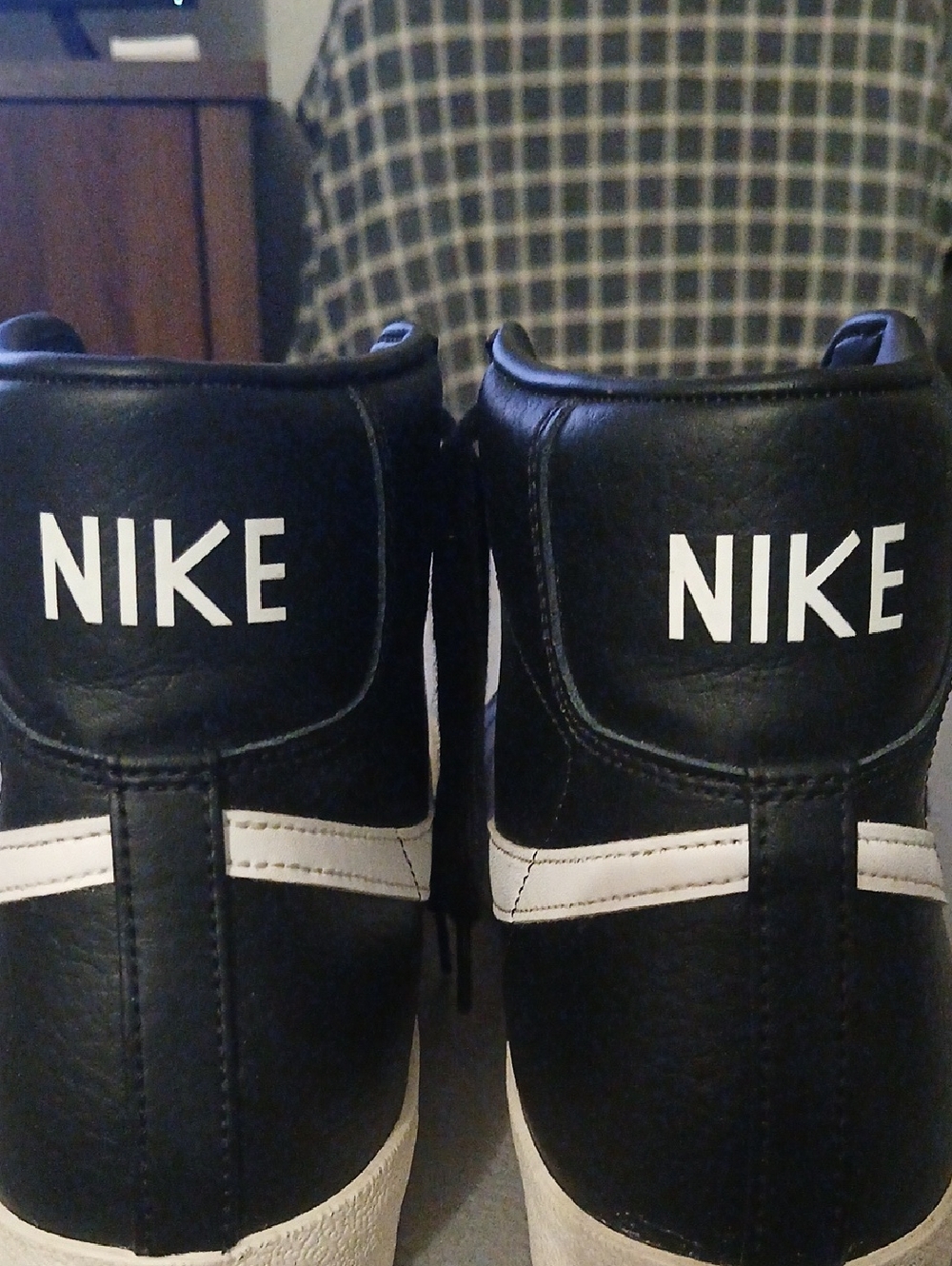 Nike Black and White High-Top Sneakers with Orange Swoosh - Picture 11 of 16
